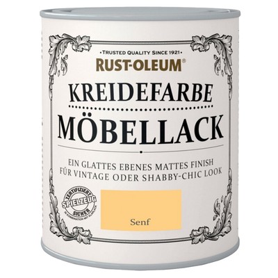Rust-Oleum 750 ml Kreidefarbe Möbellack Senf Kreidig-Matt Möbelfarbe Finish