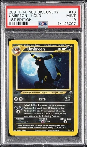 2001 POKEMON NEO DISCOVERY 1ST EDITION #13 UMBREON-HOLO PSA 9