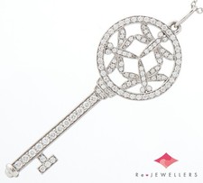 Tiffany&Co. Keys Dragonfly Diamond Platinum 950 Pendant Necklace 41cm 7.3g Y0311