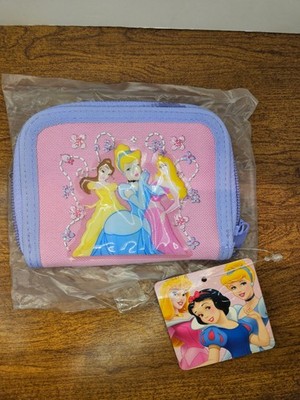 VTG Disney Princess Where Dreams Begin Wallet Cinderella Belle Aroura-Pink *NWT*