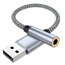 USB to 3.5mm Audio Adapter for Headphones, PS4, PS5, Mac, PC, Laptop