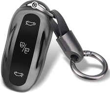 for Tesla Key Fob Cover with Keychain Soft TPU Protection Case Compatible with T