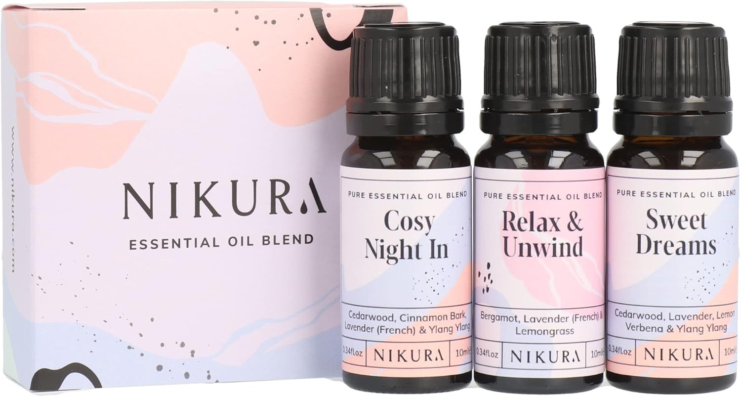 Nikura | Sleep Essential Oil Blends Set - Cosy Night in, Relax & Unwind & Sweet