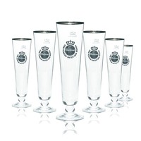 6X Warsteiner Bier Glas 0,25L Pokal Tulpe Goldrand GläSer Brauerei Gastro Pils