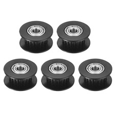 5 Pcs 2GT Idler Pulley 20 Teeth 3mm Bore for 6mm Belt Black