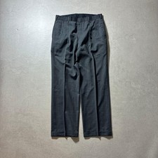 Polo Ralph Lauren Wool Wide Trousers Mens L Charcoal Gray 90s Vintage Formal
