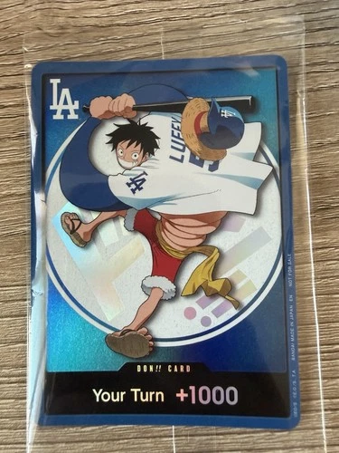 One Piece Night LA Dodgers Monkey D. Luffy Promo Card Exclusive FREE SHIPPING!