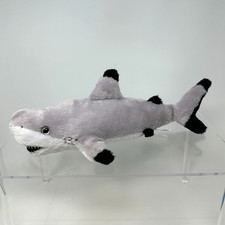 SeaWorld Blacktip Reef Shark Plush Stuffed Animal Gray Sea Creature Soft 14"