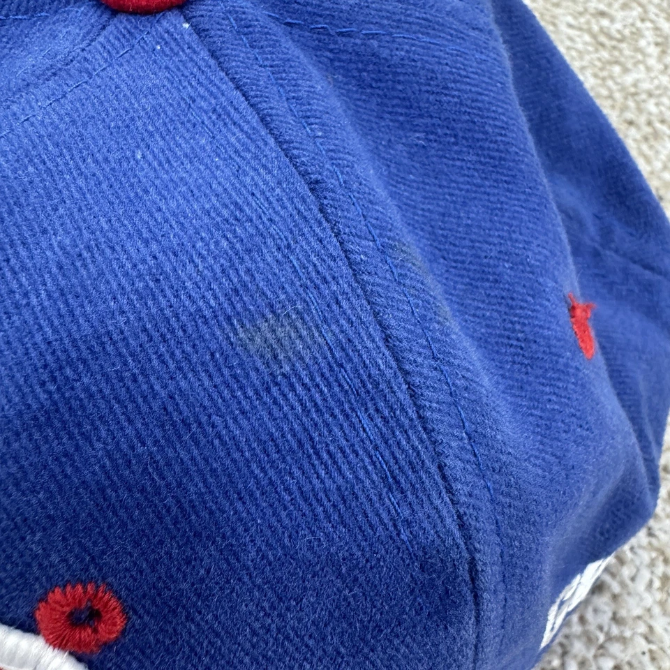 VINTAGE New York Giants NFL Hat Cap Mens Snapback Blue Red Nutmes American - Image 4 of 4