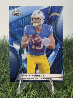 2025 Topps Chrome Black Justin Herbert 10/150 | BLUE WAVE | COLOR/JERSEY#MATCH