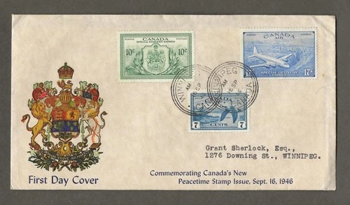 Canada first day cover, Talbot Cachet C6, CE3, E11, C(9 peace issue [ 801