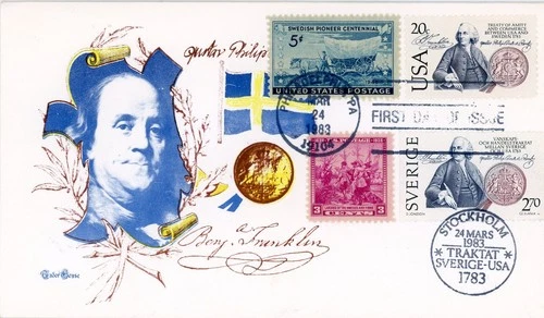 1983 US Sweden Treaty of Amity Joint FDC # 2036 & Sweden # 1453