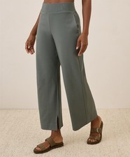 Pact Women's Airplane Wide Leg Pant Medium 26" Inseam Castor Green Pants