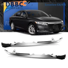 2pc For Honda Accord 2018-2020 Front Bumper Grille Chrome Molding Headlight Trim
