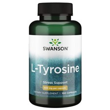Swanson L-Tyrosine for Mental Function  Stress Management, 500mg, 100 Caps