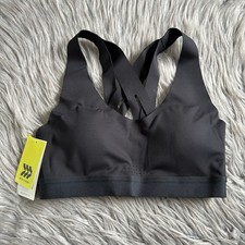 All In Motion Sports Bra Womens Size Small Black Strappy Wireless Medium Support