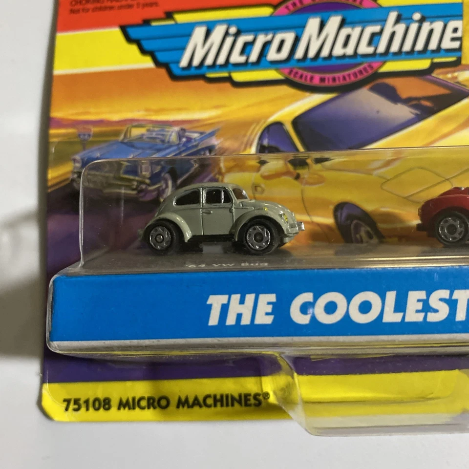 Micro Machines Coolest Cars 64 VW Bug Ferrari 250 TR Vintage Antique collectible - Image 3 of 4