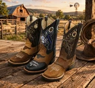 Men Genuine Cowhide Leather Square Toe Western Cowboy boots Handcrafted