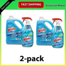 (2-pack) Windex Original Glass Cleaner, 1 spray bottle + 128 fl. oz. Refill