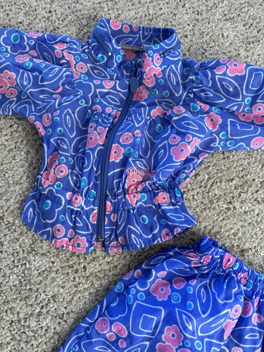 Vintage Reebok Weebok Track Jogger Suit Purple Toddler 18 months Floral Set - Picture 2 of 4