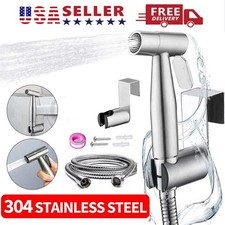 Toilet Shattaf Adapter Hose Bidet Spray Stainless Steel Handheld Shower Head US