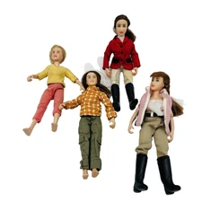Lot of 4 Vintage Breyer Action Rider Dolls Figure Lot Pre-Owned Played With 6.5"