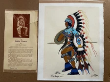 Vintage AACEE BLUE EAGLE "The Shield Dance" Print  11"x13"