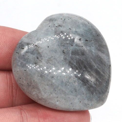 Piedra de palma de corazón de 1,6" piedra preciosa natural labradorita cristal tallado regalo de amor - Imagen 6 de 7