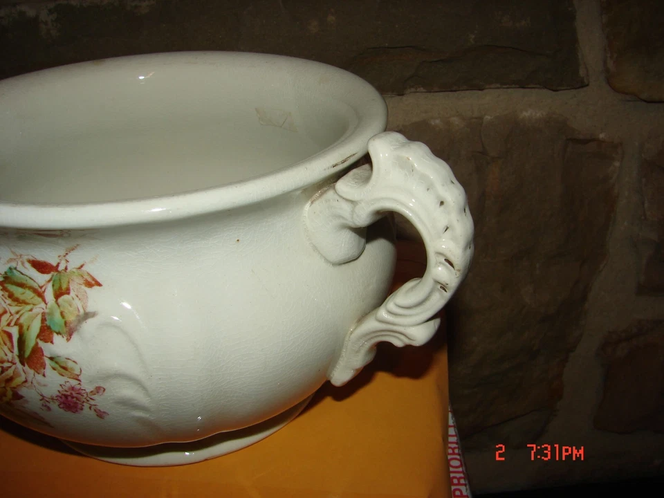 Antique Chamber Potty w/ Floral Pattern Holiday Decoration & MORE - Image 2 of 4