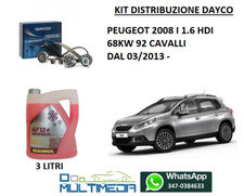 KIT DISTRIBUZIONE E POMPA ACQUA PEUGEOT 2008 I 1.6 HDI 68 KW 92CV