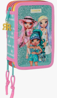 Safta Rainbow High Paradise Schulmäppchen 3-Fach Mäppchen - Federmäppchen (1292)