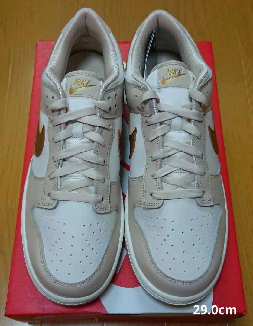 DX5930-001 Nike Dunk Low Phantom Metallic Gold Swoosh Sail 