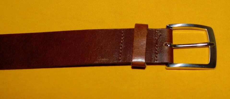 CINTURÓN HOMBRE H&M HECHO EN SUECIA MARRÓN CLARO CUERO GENUINO TALLA 32/80cm.. Foto 2 de 4