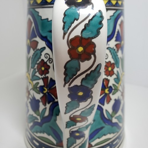 Signed Ceramic Studio Pottery Hand Painted Rhodish Motif Greece Pitcher VTG - Picture 12 of 12