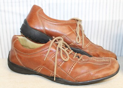 Sandro® Brown Leather Lace-Up Comfort Gel Casual Oxford  display picture 1