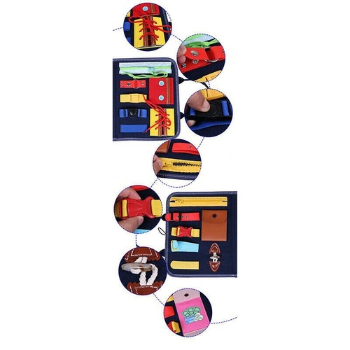 Tablero ocupado Montessori juguete tablero sensorial tren de habilidades motor fino tablero de juego - Imagen 6 de 18