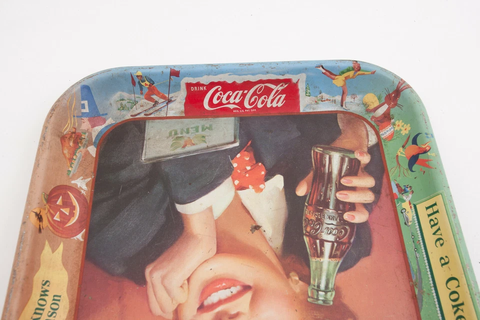 Coca Cola Tray Thirst Knows No Season Have a Coke (C4L) Vintage Metal Serving - Image 4 of 4