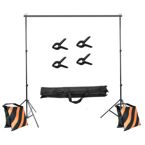 Photography Background Support System 4x Clamp/2x Sand Bag/Carry Bag 10x8.5FT - Afbeelding 1 van 7