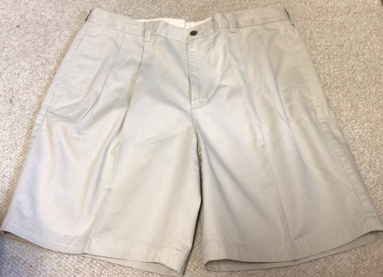 Brooks Brothers Mens Cotton Golf Casual Shorts Size 36 Khaki Pleat Front A