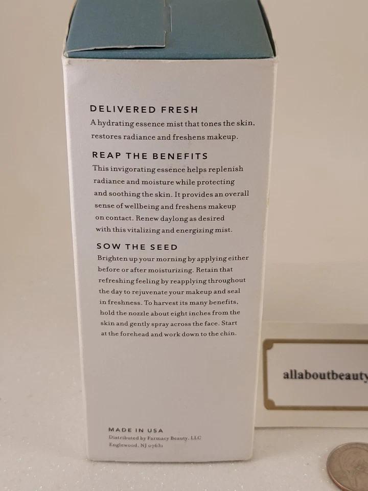 FARMACY Skin Dew Hydrating Essence Mist & Setting Spray 3.3 fl oz Full Size BNIB - Image 3 of 4