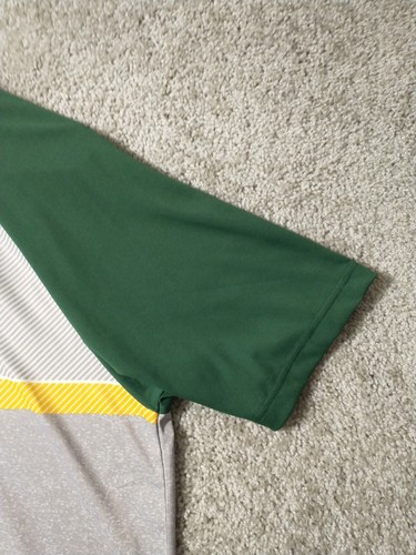 Green Bay Packers Polo Shirt Mens Medium Gray Green Yellow Antigua Adult - Picture 8 of 13