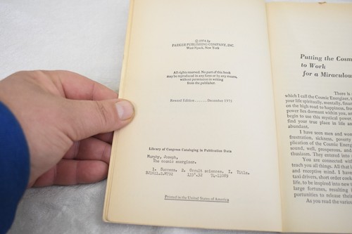 THE COSMIC ENERGIZER: MIRACLE POWER OF THE UNIVERSE By Joseph Murphy Vintage PB - Imagen 3 de 7