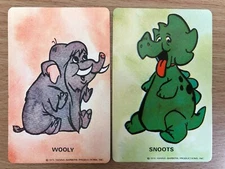 Flintstones SNOOTS Dinosaur WOOLY Mammoth VINTAGE 1970s HANNA BARBERA Swap Cards