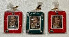 Christmas Angels & Bears Mini Magnetic Ceramic Picture / Photo Frame - 3 Set