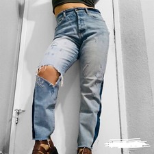 Pistola Women Blue High Rise Distressed Straight Leg Jeans Size 30