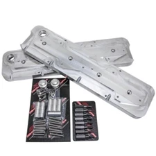 BILLET SPECIALTIES GM LS VALVE COVER CONVERSION KIT,SBC TO LS,ALUMINUM,ADAPTERS