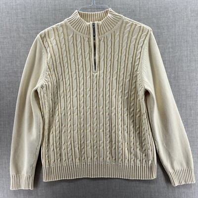 Cable knit cotton jumper Light Yellow 