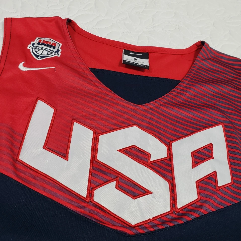 Camiseta masculina James Harden GG equipe olímpica dos EUA #13 azul vermelha basquete Nike - Imagem 4 de 4