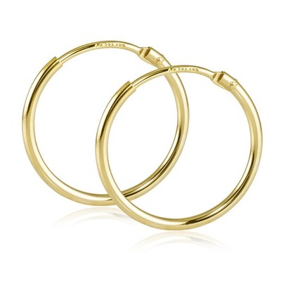 Creolen Gold 585 Kinder Damen Ohrringe Echt Gold flexible kleine Kreolen 17mm 