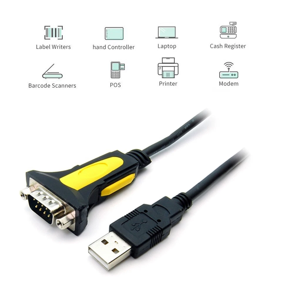 3.3FT USB Type A to DB9 RS232 Serial Male Adapter Cable with Prolific Chipset - Image 3 of 4